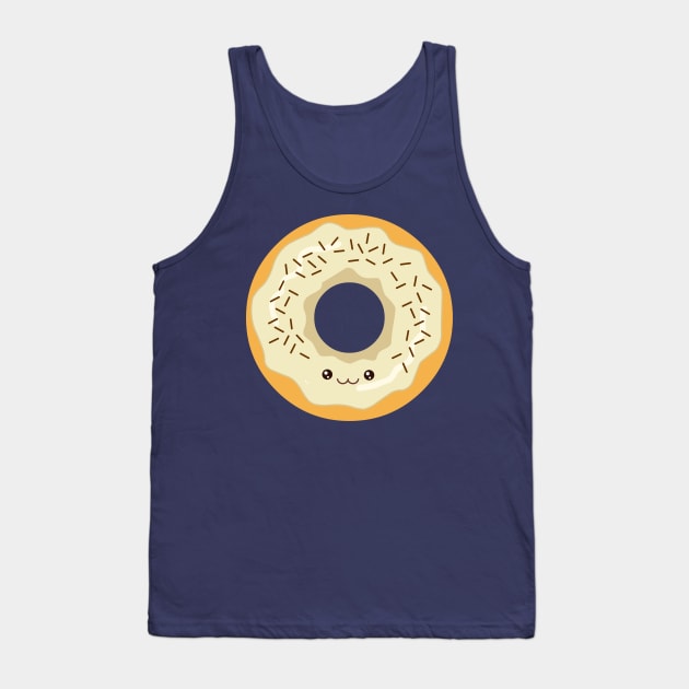 White Cream Donut Tank Top by AnishaCreations